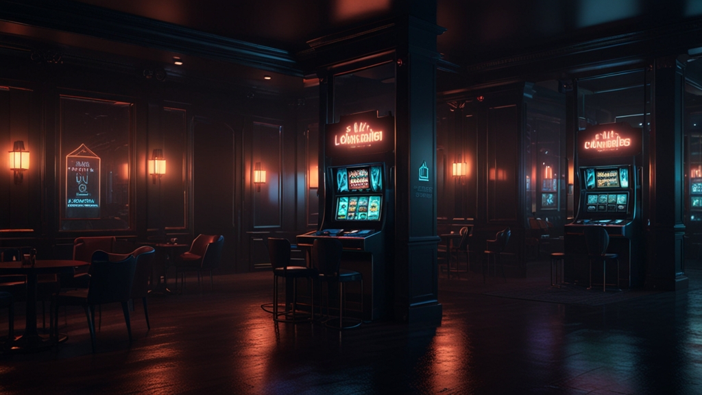 Écran de connexion WinBit dans une ambiance casino sombre et lumineuse
